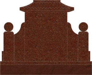 Red Chinese Monument Pagoda Monument - 50x10x36